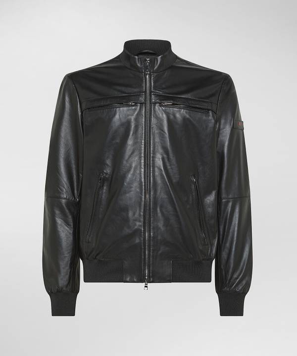Peuterey Giacca in pelle con dettagli in maglina Black Friday Prezzi