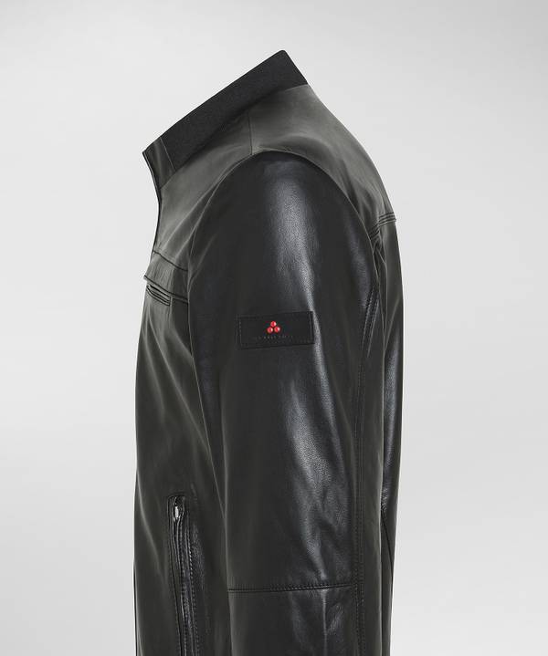 Peuterey Giacca in pelle con dettagli in maglina Black Friday Prezzi