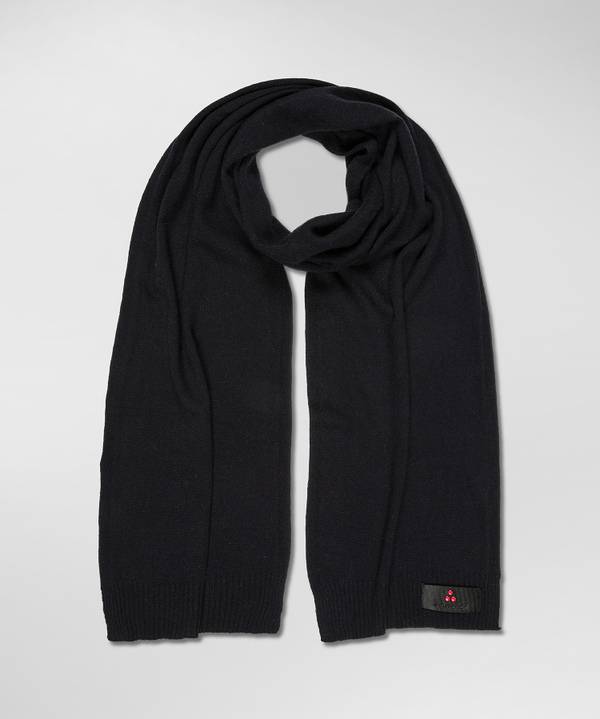 Peuterey Sciarpa In Tricot Misto Lana Con Fascetta Portalogo Offerta speciale