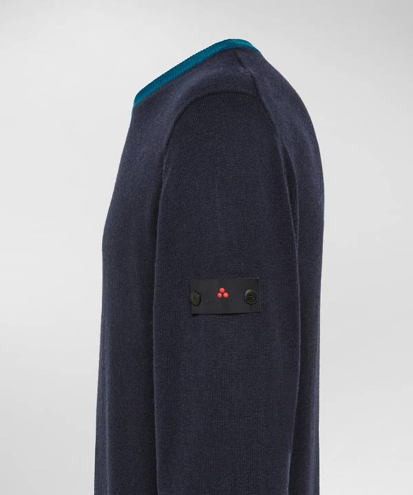 Peuterey Pullover In Tricot Misto Lana Con Dettagli A Contrasto Grande vendita
