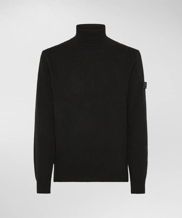Peuterey Maglia A Collo Alto In Misto Lana Yak Black Friday Prezzi
