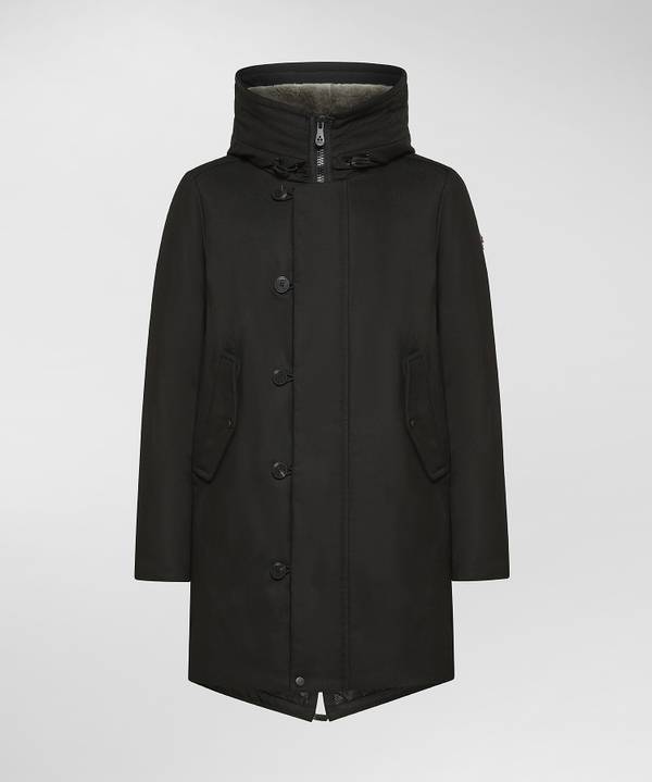 Peuterey Parka Resistente In Tessuto Made In Italy Con Pelliccia In vendita