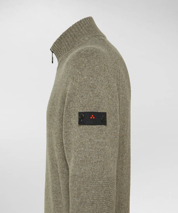Peuterey Maglione Full Zip In Lana Con Effetto Moulinè Negozi Online