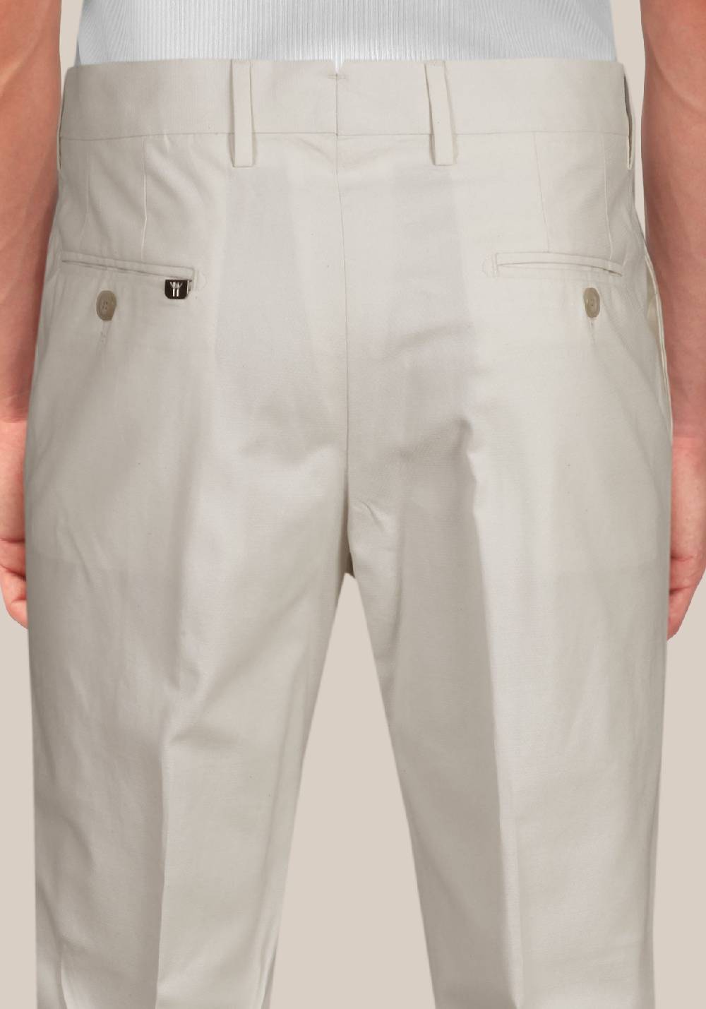 Primo Emporio Pantalone in Cotone Panna Fino al 50% di sconto