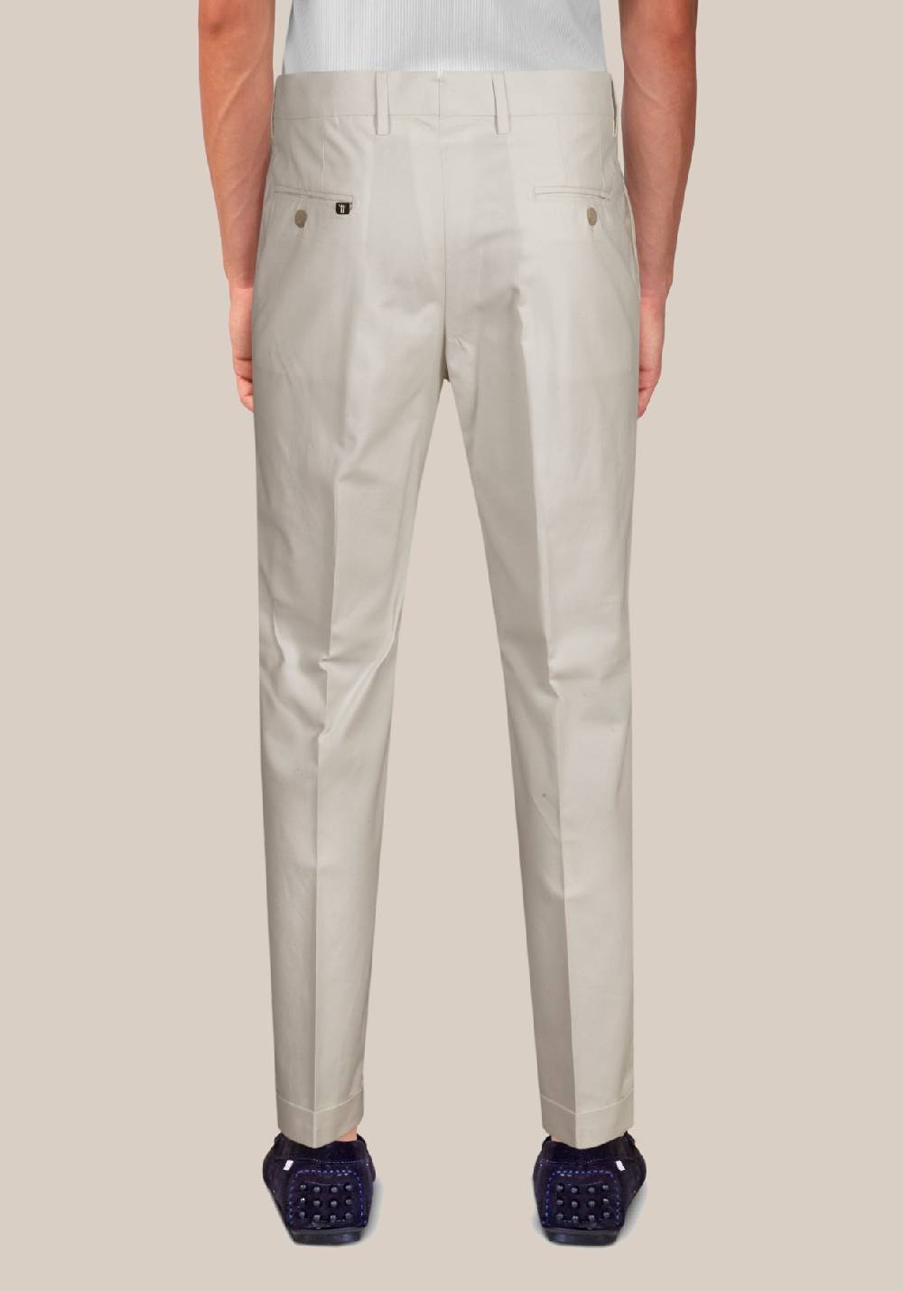 Primo Emporio Pantalone in Cotone Panna Fino al 50% di sconto