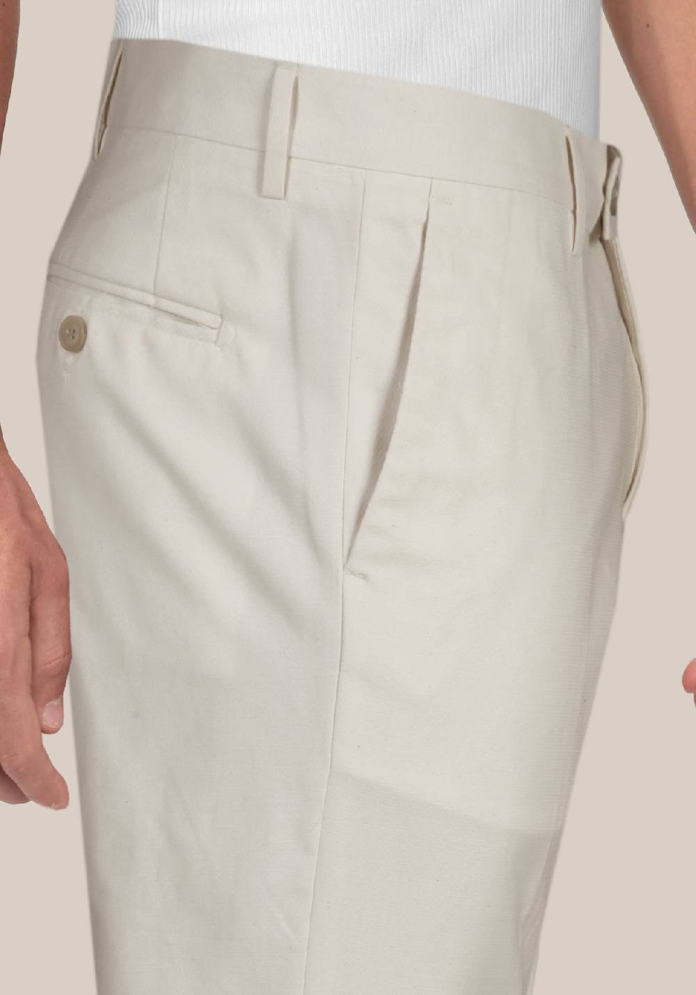 Primo Emporio Pantalone in Cotone Panna Fino al 50% di sconto