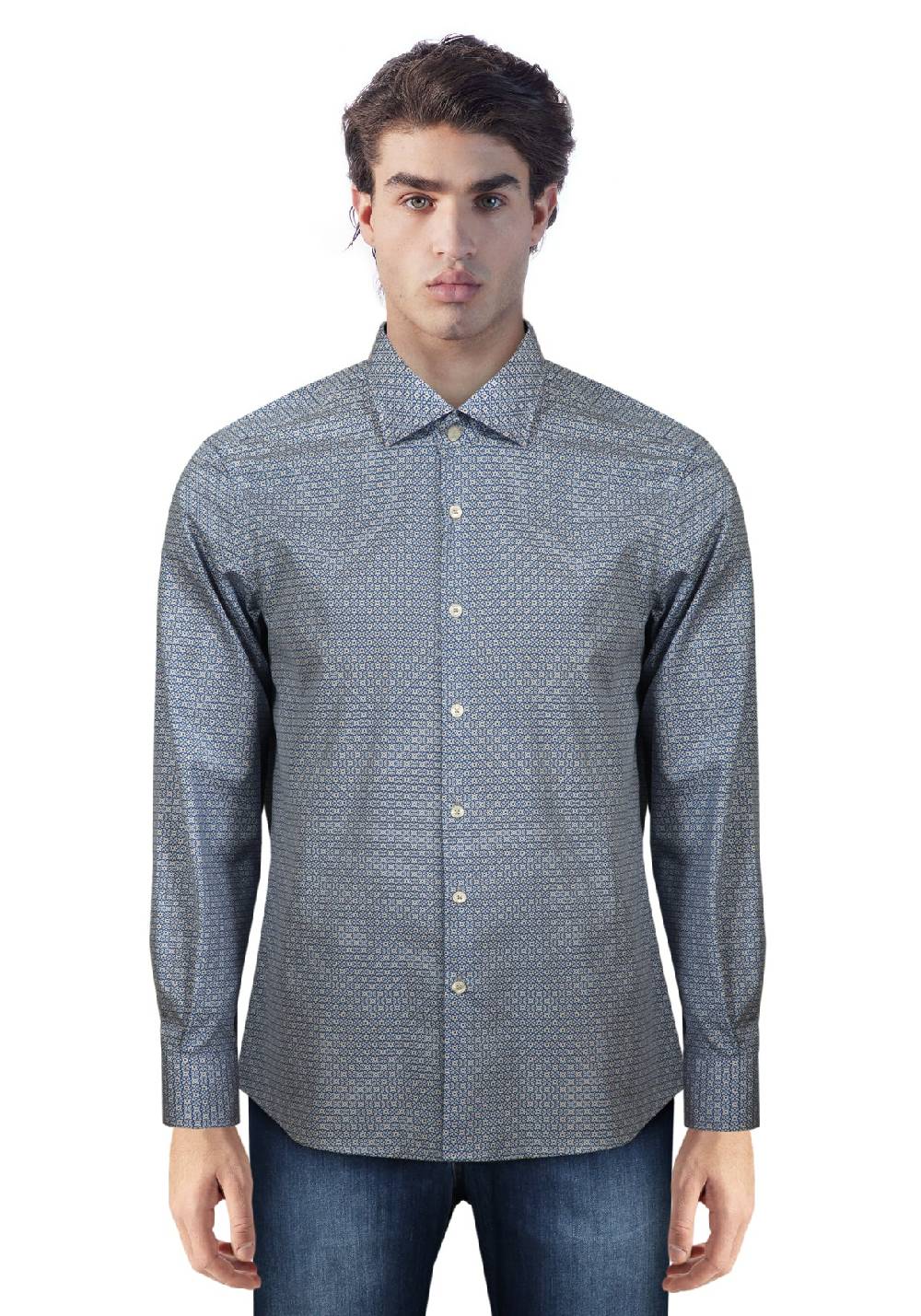 Primo Emporio Camicia in Cotone Micro-Fantasia Acquista Ora