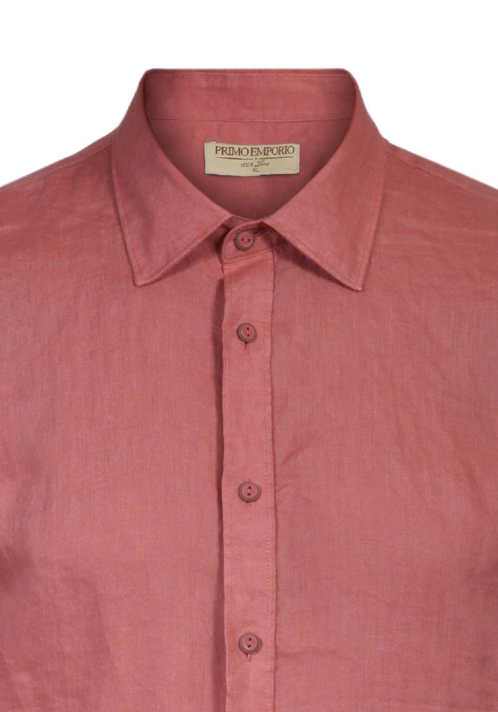 Primo Emporio Camicia Lino Mezza Manica - Mattone Hotsell