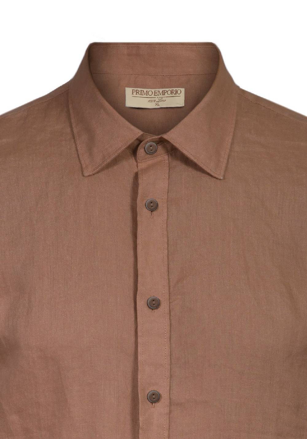 Primo Emporio Camicia Lino Mezza Manica - Tabacco Vendita Calda
