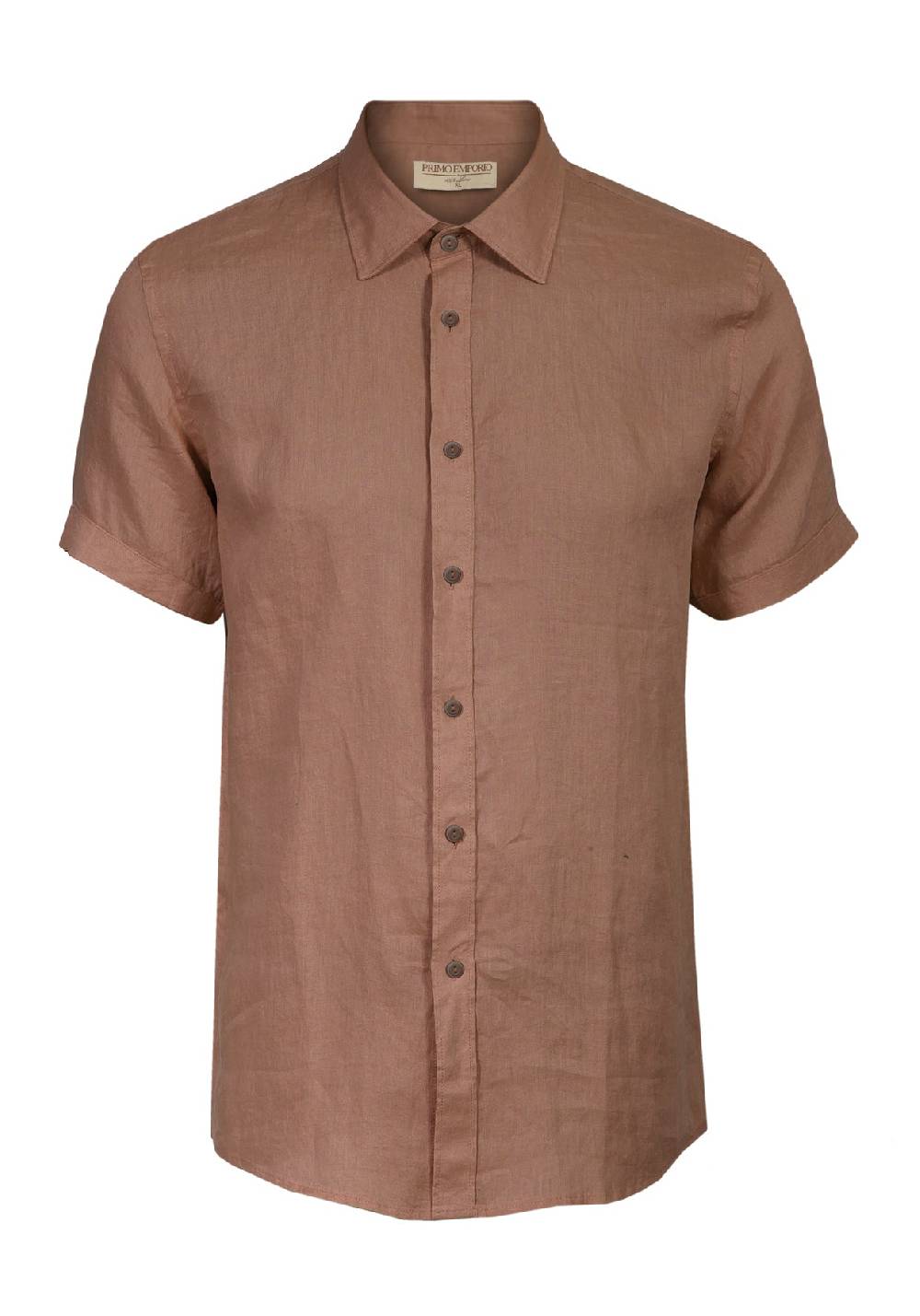 Primo Emporio Camicia Lino Mezza Manica - Tabacco Vendita Calda