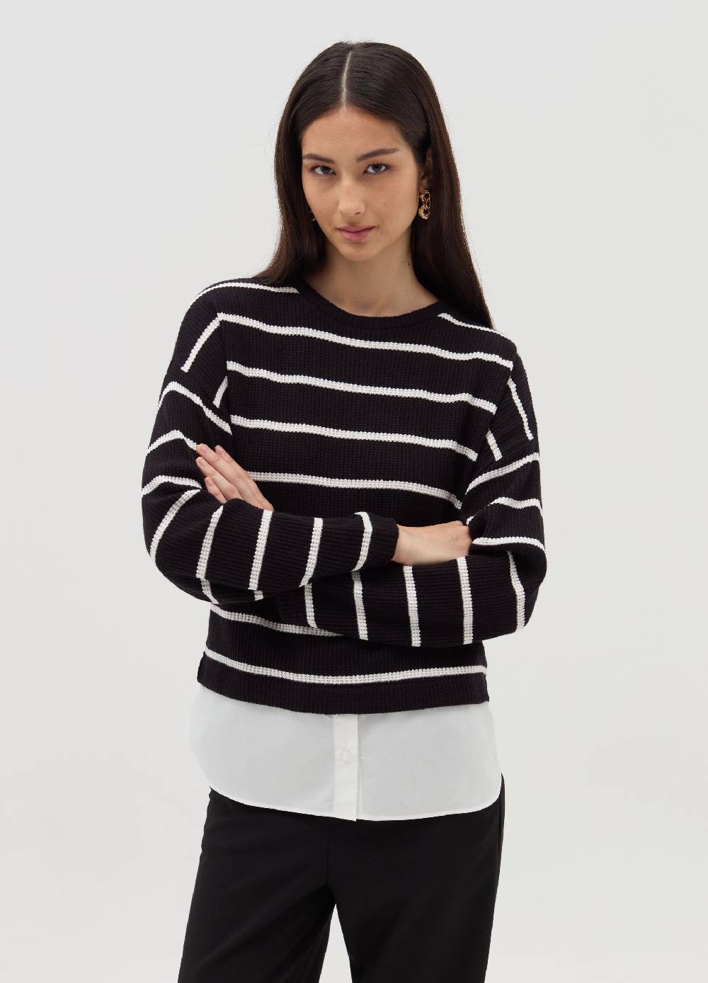OVS T-shirt maniche lunghe con micro trama waffle Hotsell