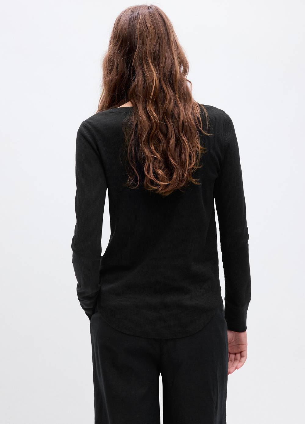 GAP T-shirt con micro trama waffle a maniche lunghe Hotsell
