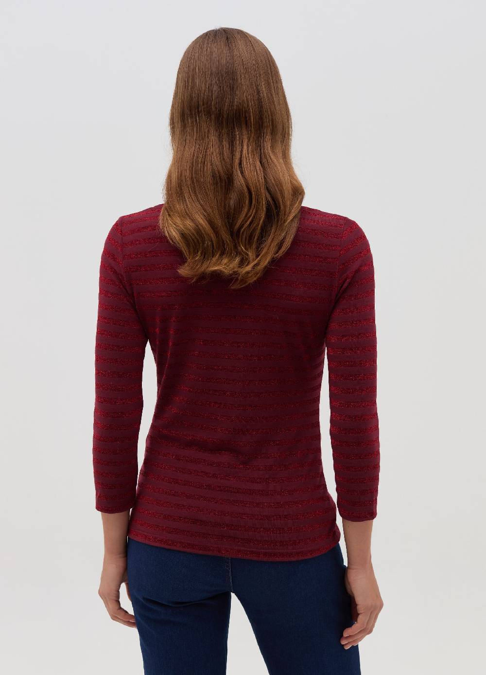 HYBRID T-shirt a righe in lurex maniche a tre quarti Online