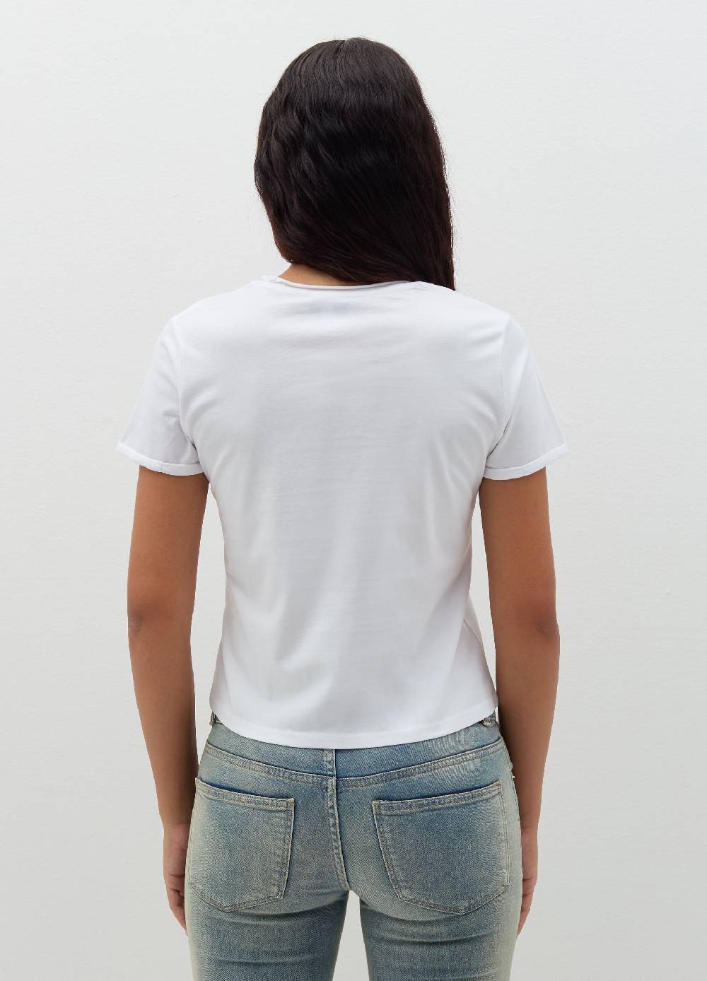 B. ANGEL T-shirt in cotone scollo rotondo In Saldo