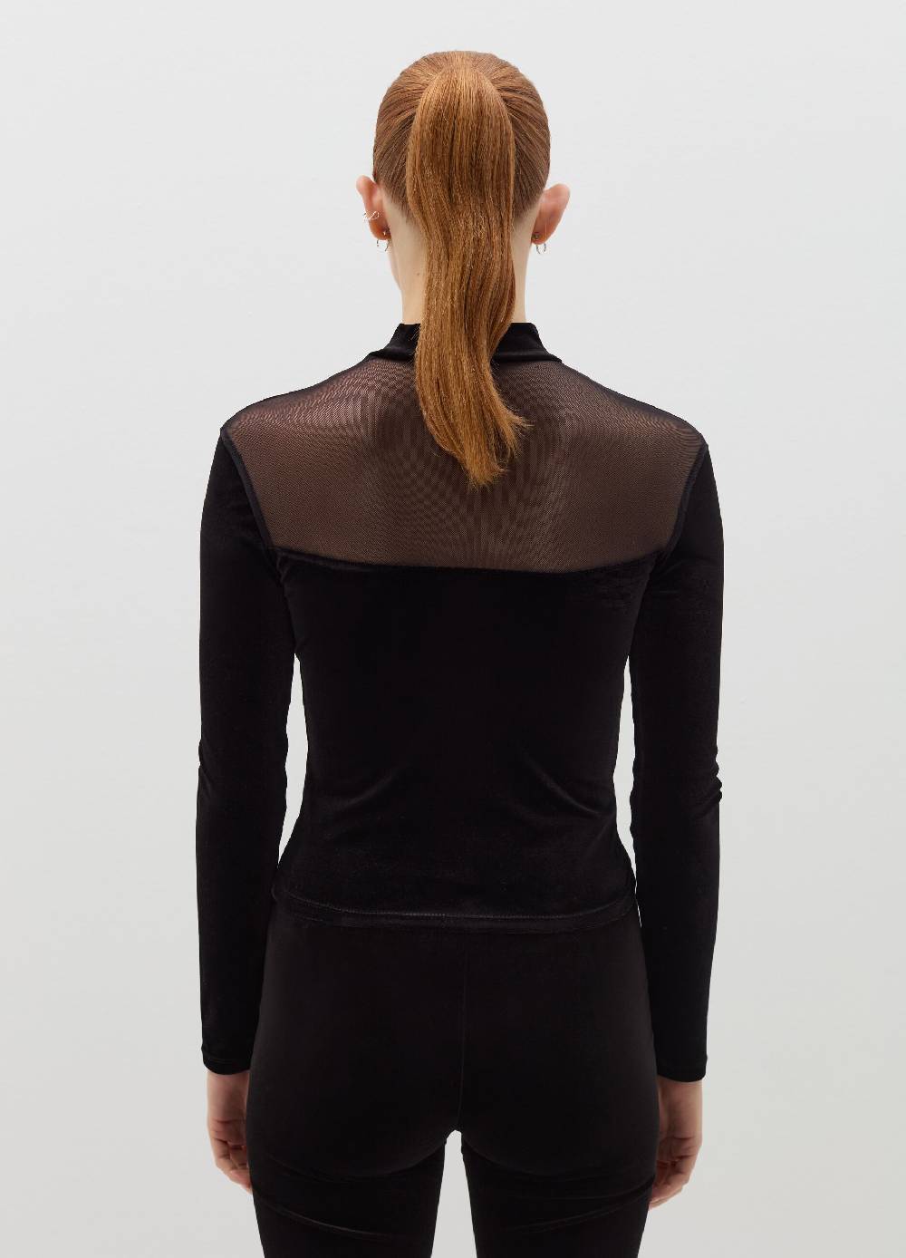 B. ANGEL T-shirt in velluto con inserto in mesh Vendita