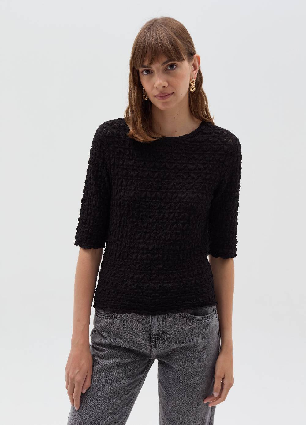 OVS T-shirt pointelle con lavorazione in rilievo Sottocosto