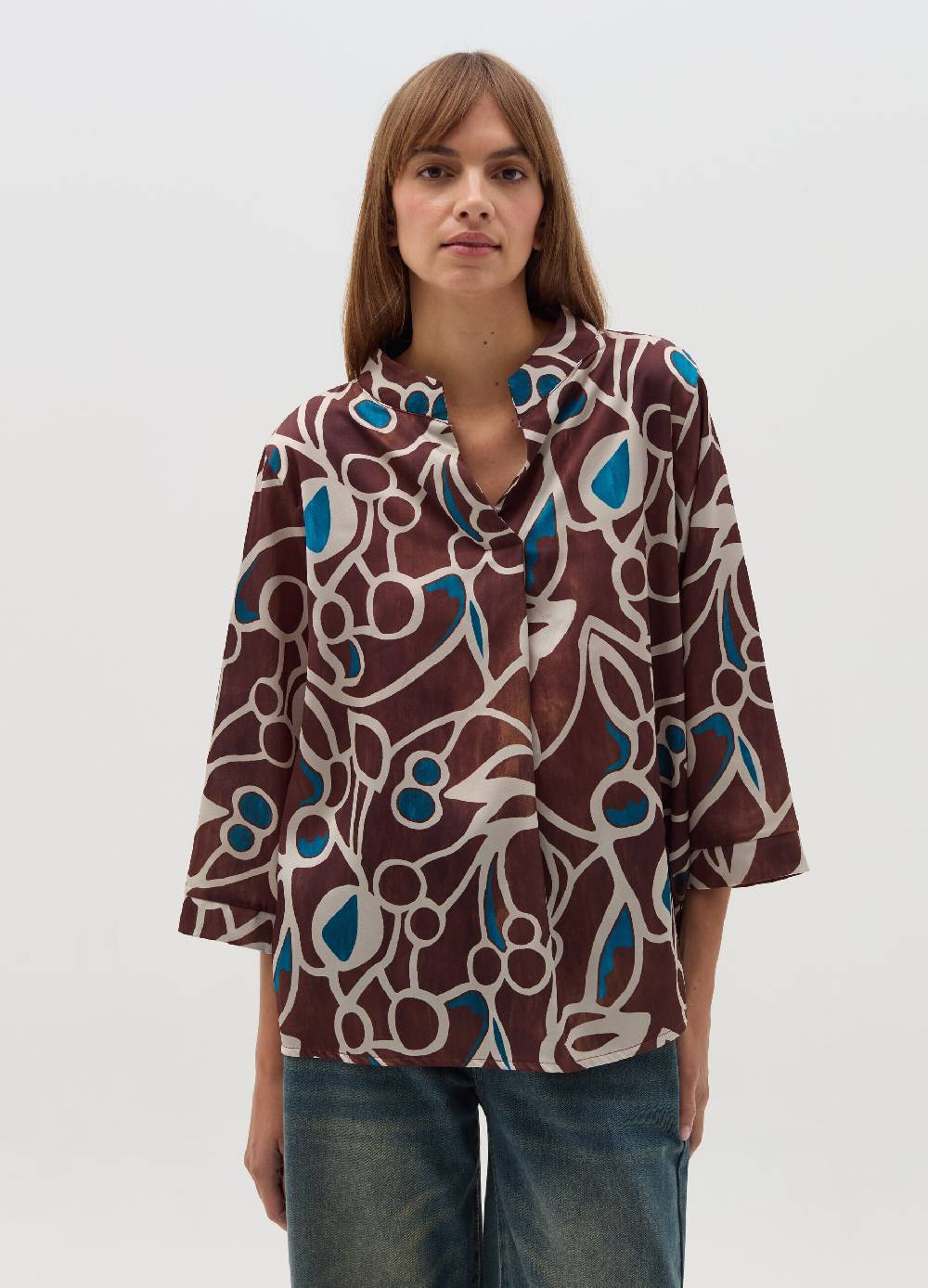HYBRID Blusa con stampa fantasia Offerta speciale della fabbrica