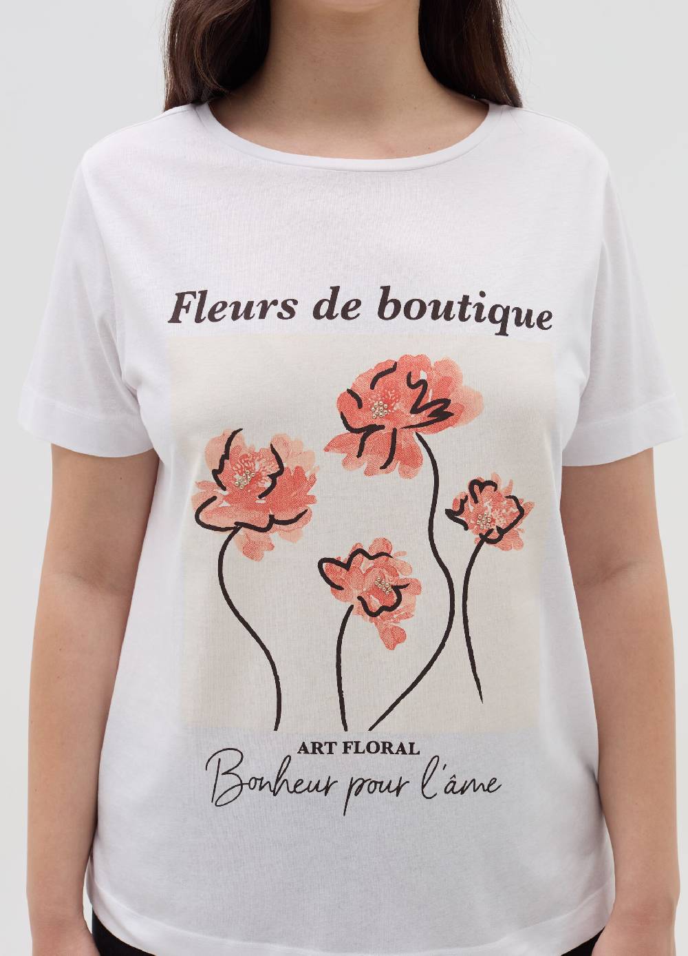 MYA T-shirt in cotone con stampa Curvy 2025