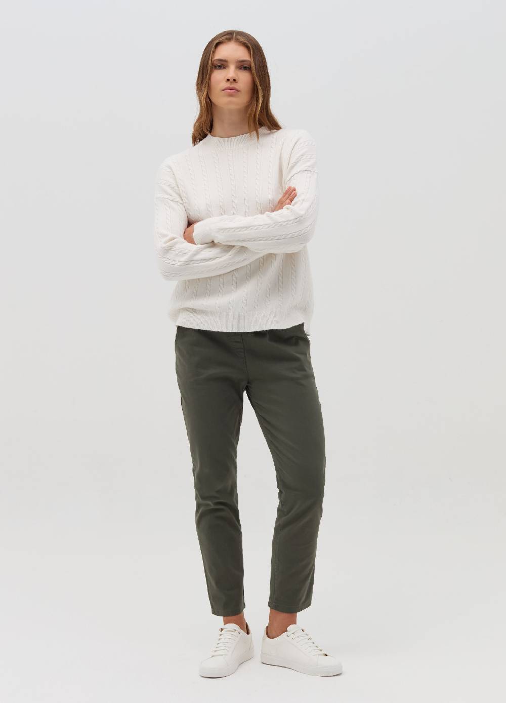 HYBRID Pullover a coste con lavorazione intrecciata Qualità Garantita