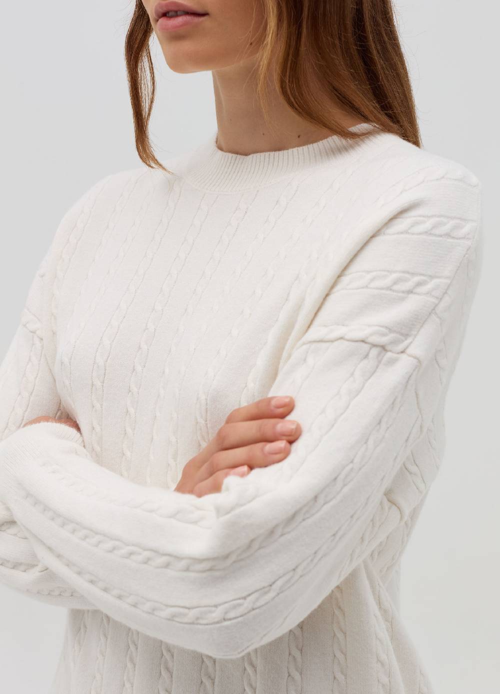 HYBRID Pullover a coste con lavorazione intrecciata Qualità Garantita