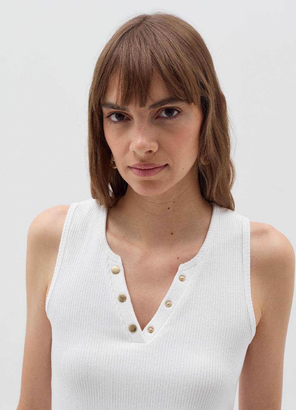 OVS Tank top scollo a V con bottoni Novità