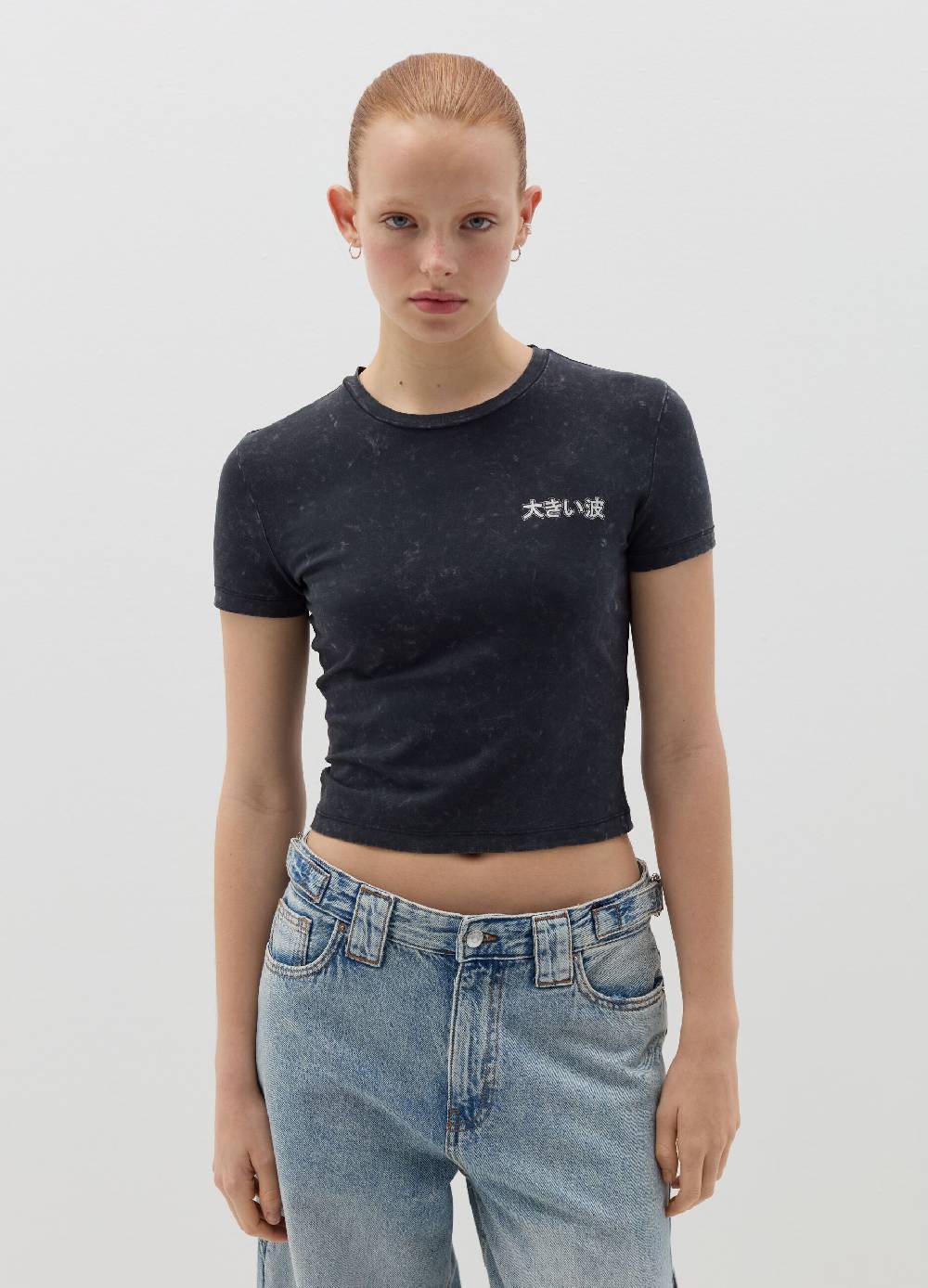 B. ANGEL T-shirt in cotone stretch con stampa Online