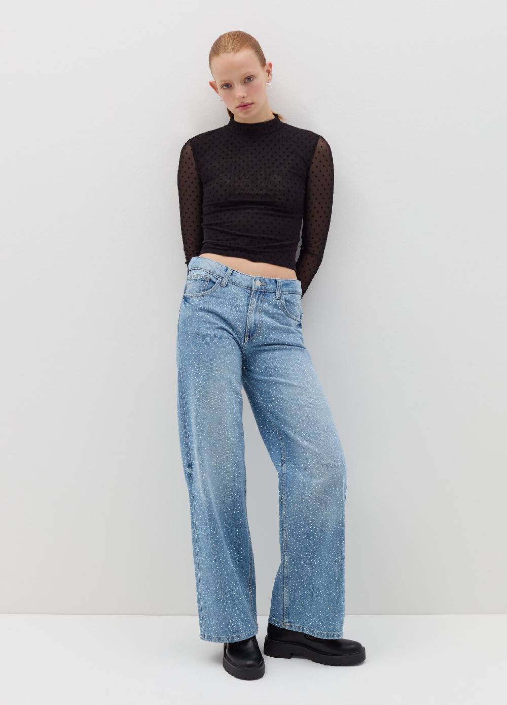 B. ANGEL T-shirt in mesh a pois Vendita Calda