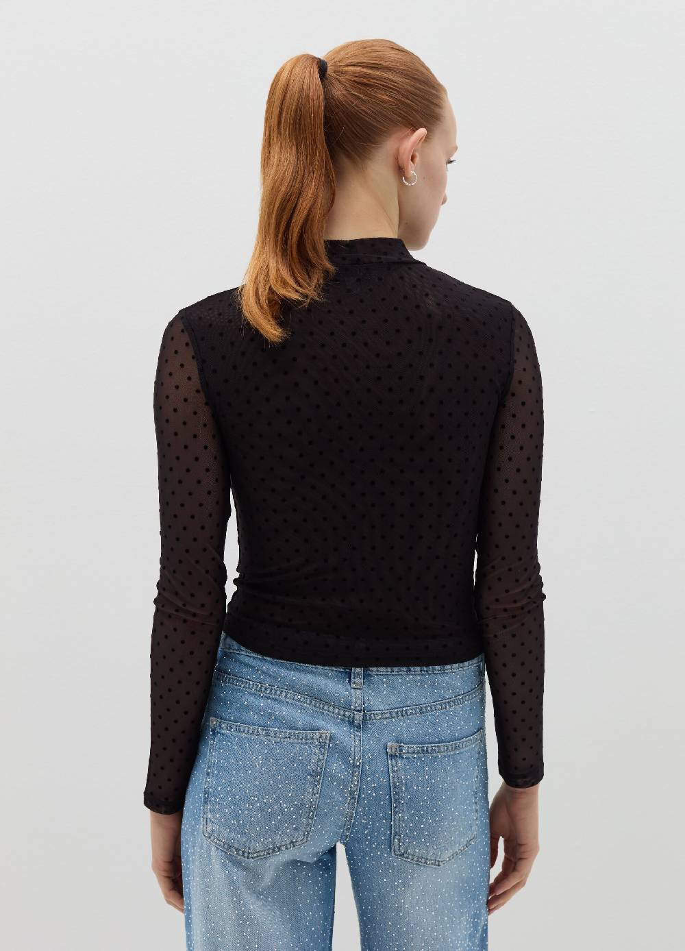 B. ANGEL T-shirt in mesh a pois Vendita Calda
