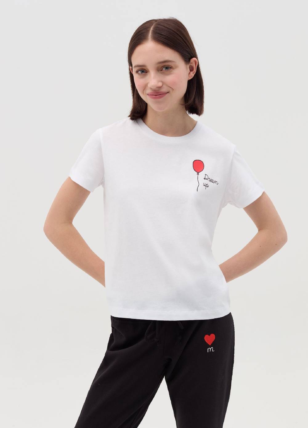 MILK+HERO T-shirt girocollo in cotone Vendita Economica