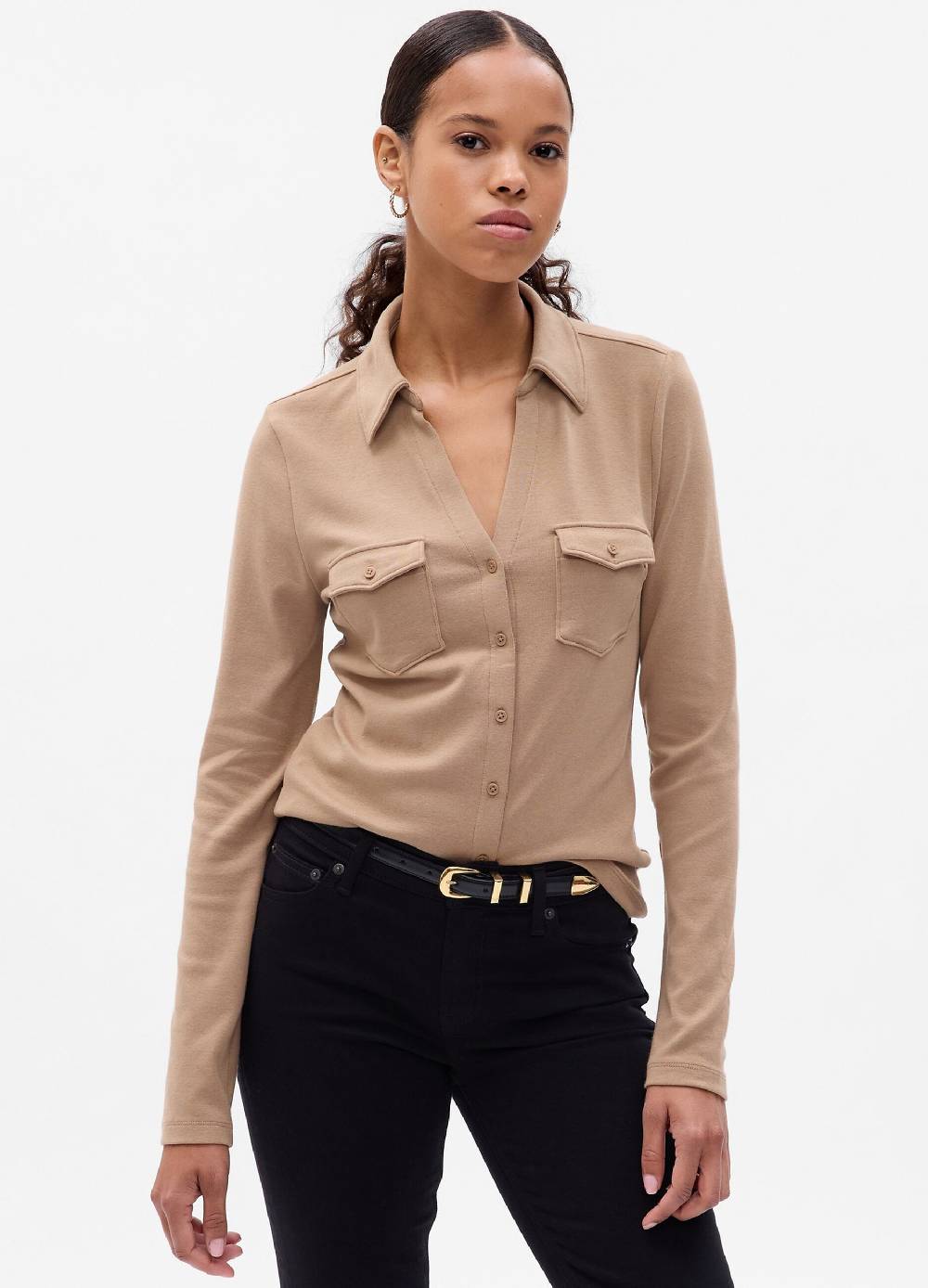 GAP T-shirt a maniche lunghe con colletto