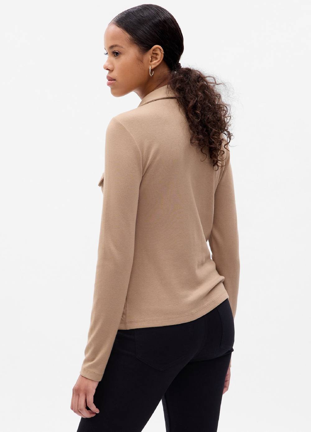 GAP T-shirt a maniche lunghe con colletto In Linea