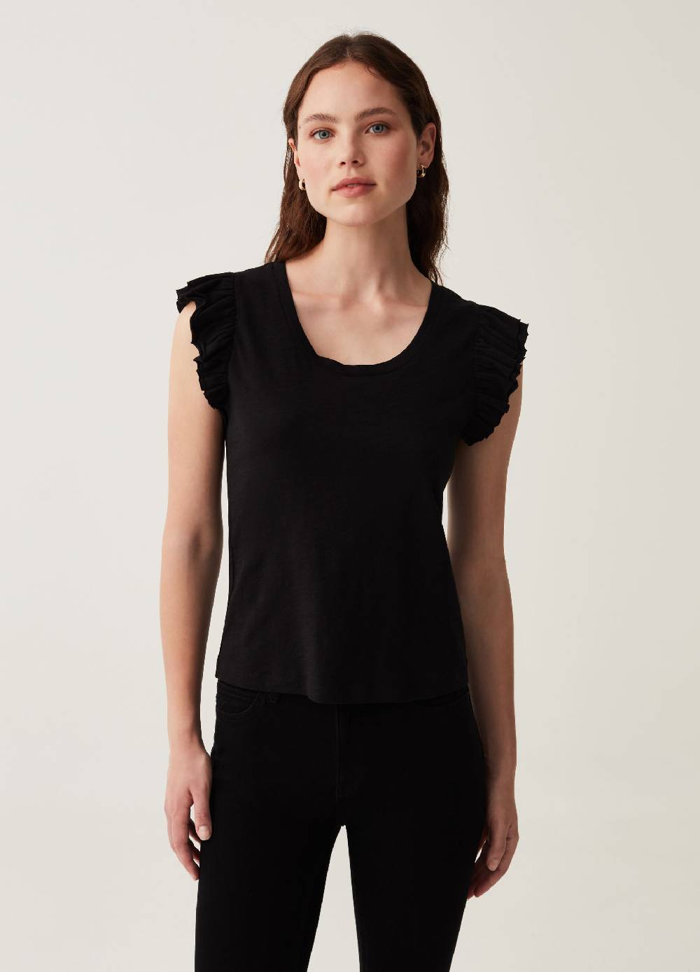 OVS Tank top in cotone slub con volant Smaltimento dello stoccaggio