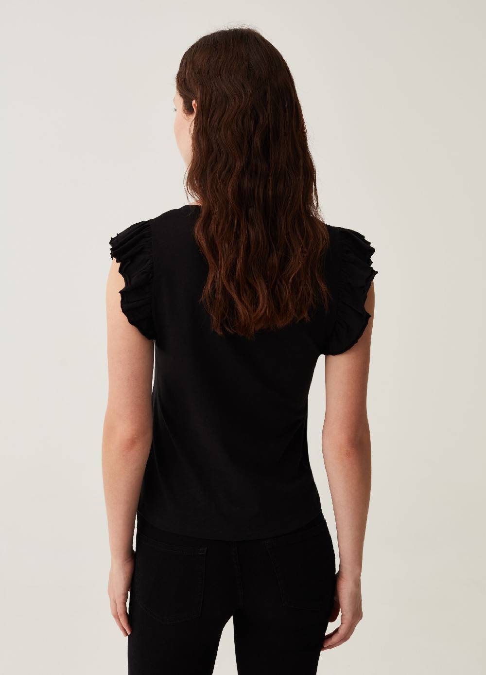 OVS Tank top in cotone slub con volant Smaltimento dello stoccaggio