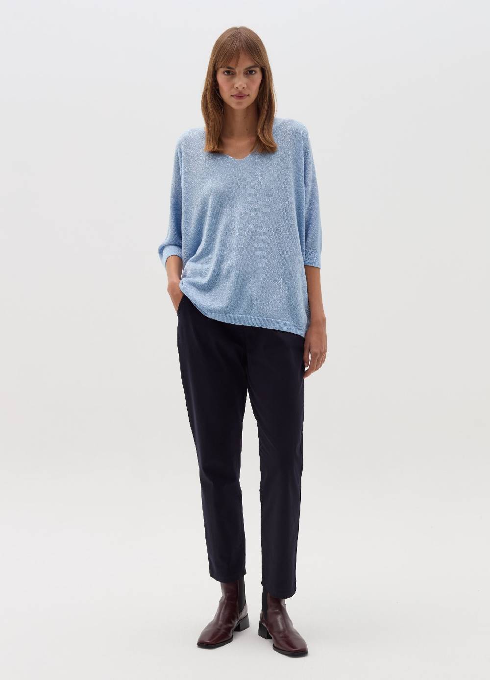 HYBRID Maglia in lurex con maniche a tre quarti Presa