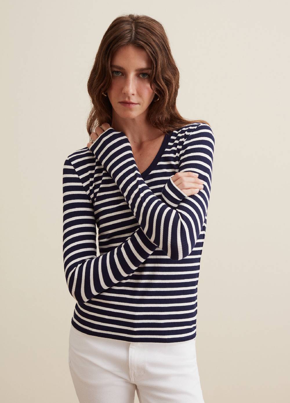 PIOMBO T-shirt a righe con maniche lunghe