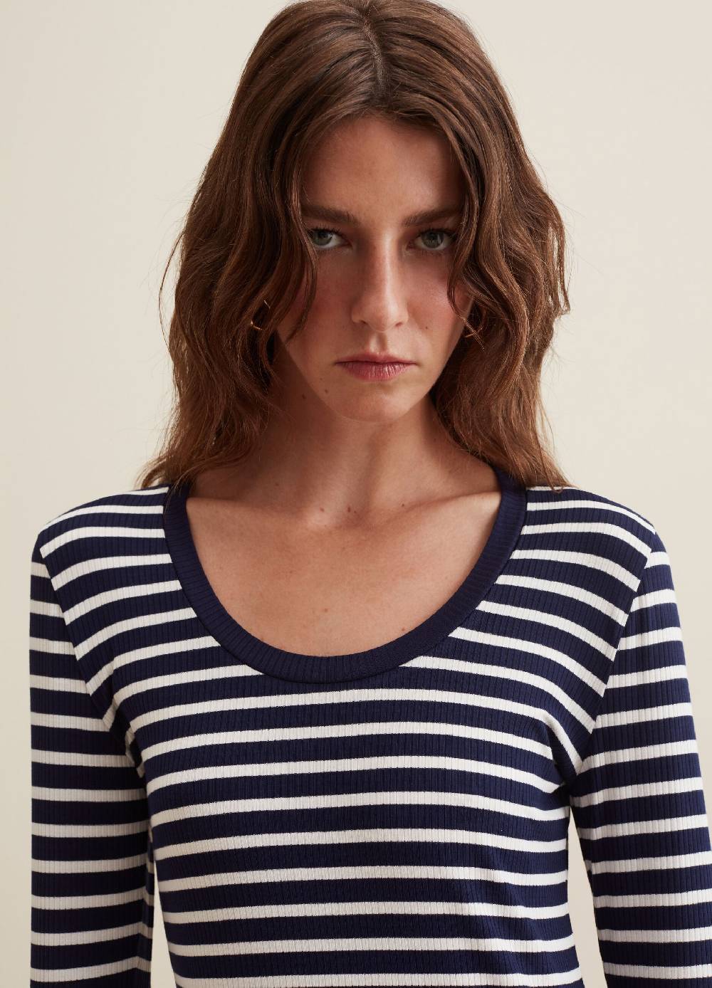 PIOMBO T-shirt a righe con maniche lunghe Economico