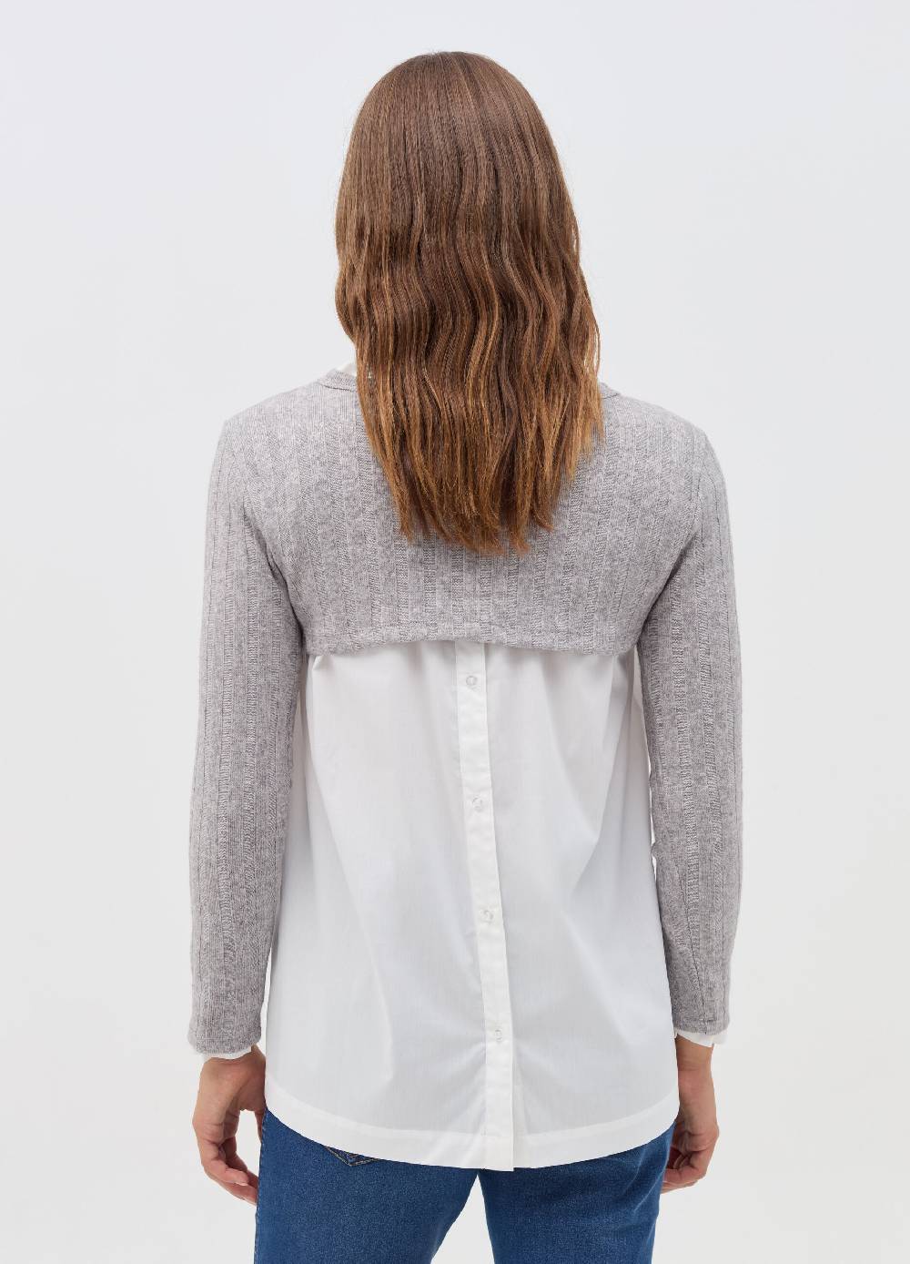 NICOL CARAMEL T-shirt premaman crop a coste piatte Nuova