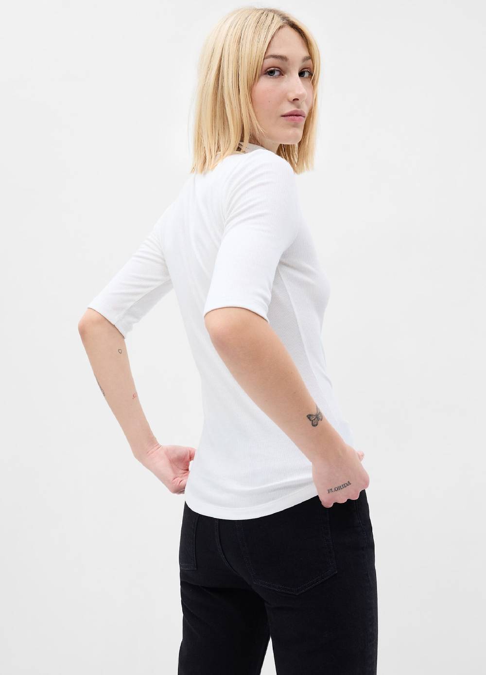 GAP T-shirt a costine sottili maniche al gomito Moda