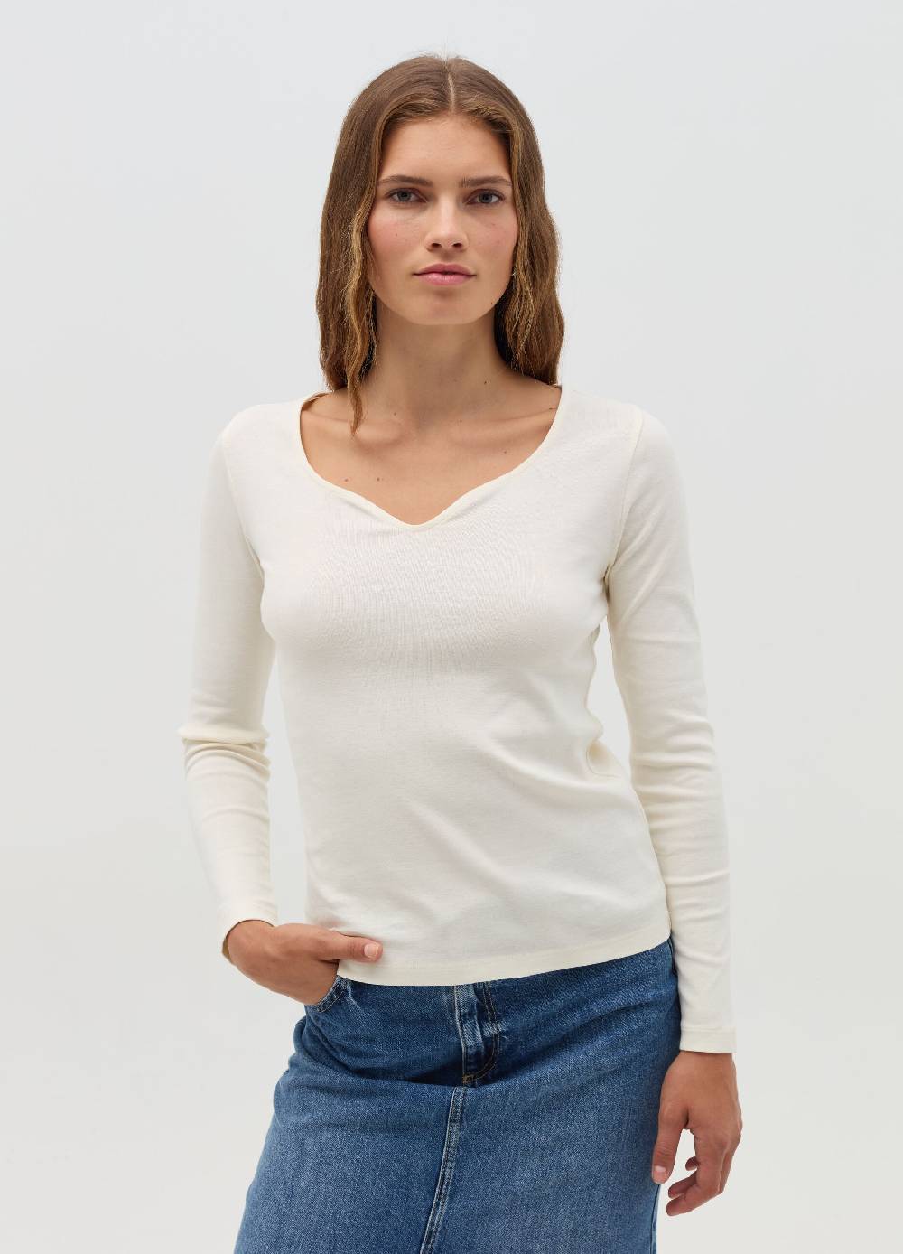 OVS T-shirt a maniche lunghe con scollo a cuore Consegna Veloce