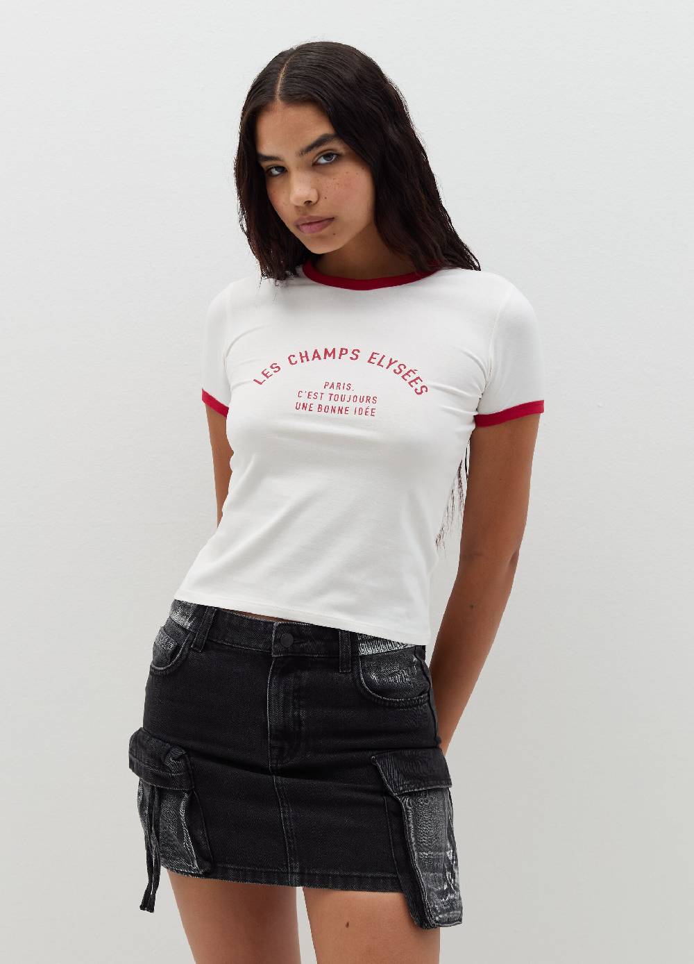 B. ANGEL T-shirt con profili a contrasto e stampa Fino Al -60%