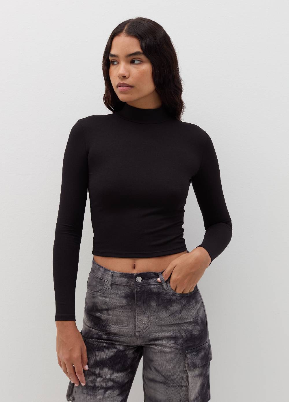 B. ANGEL T-shirt mock neck con maniche lunghe Sconto