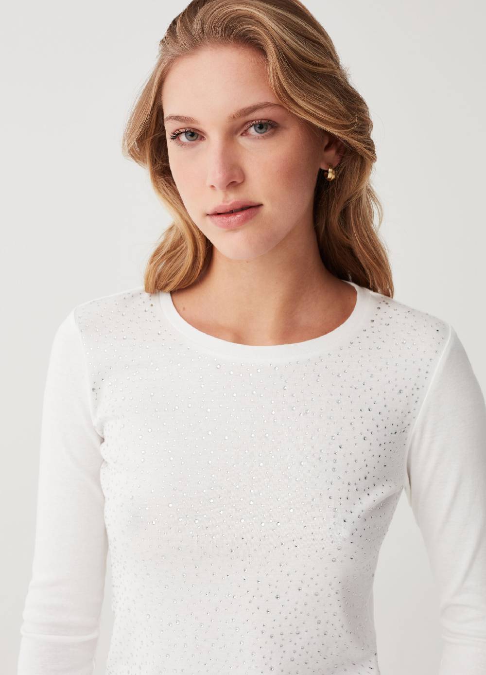 OVS T-shirt a maniche lunghe con strass Online