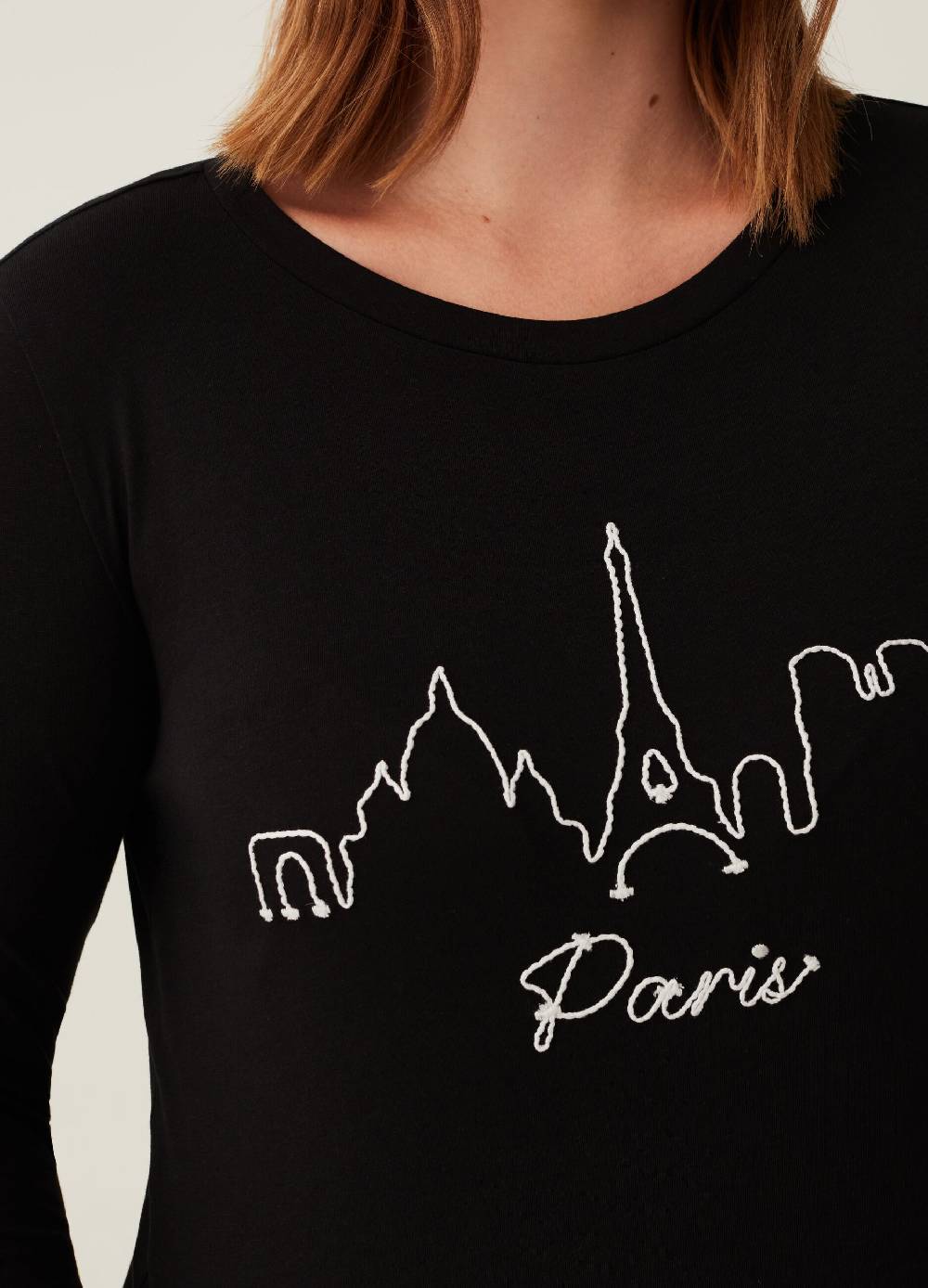 MYA T-shirt con ricamo skyline Curvy Vendita Economica