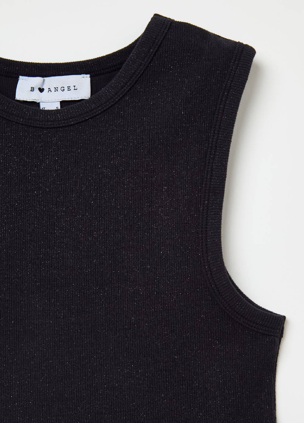 B. ANGEL Tank top crop a costine con lurex Qualità Garantita