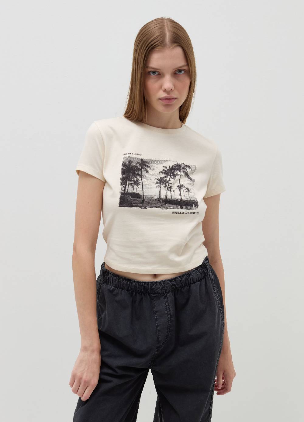 B. ANGEL T-shirt crop in cotone Fino Al -60%