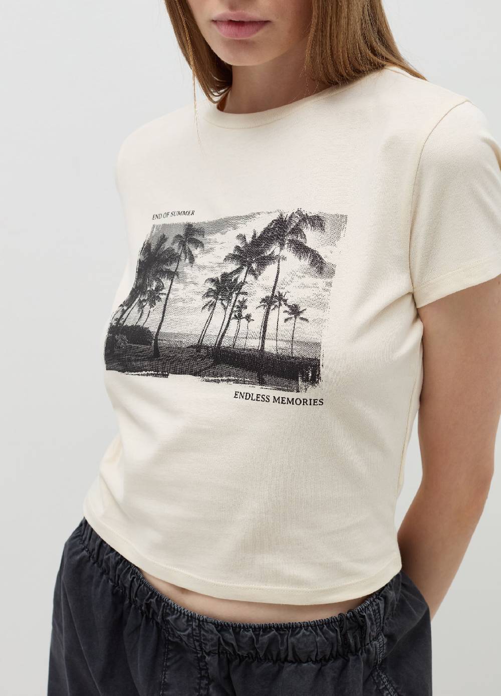 B. ANGEL T-shirt crop in cotone Fino Al -60%