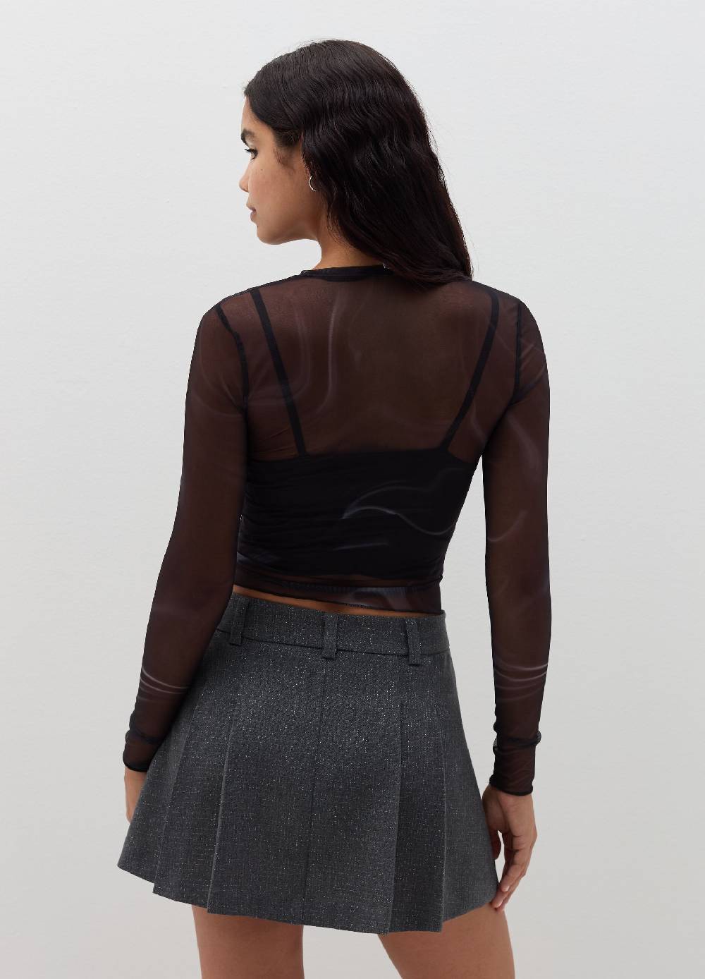 B. ANGEL T-shirt maniche lunghe in mesh con lurex Sottocosto