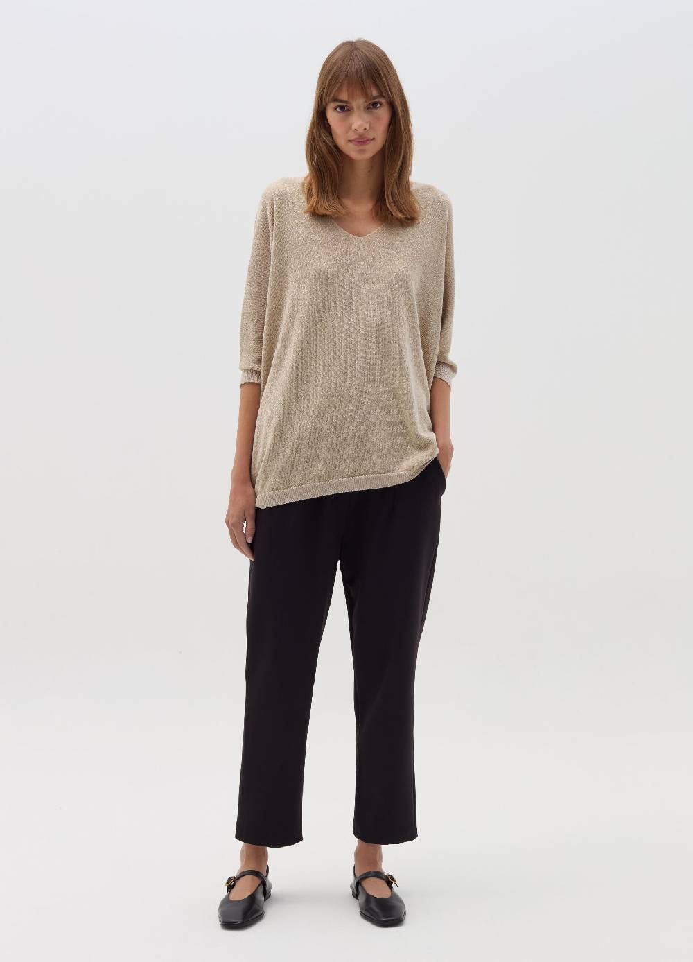 HYBRID Maglia in lurex con maniche a tre quarti Presa