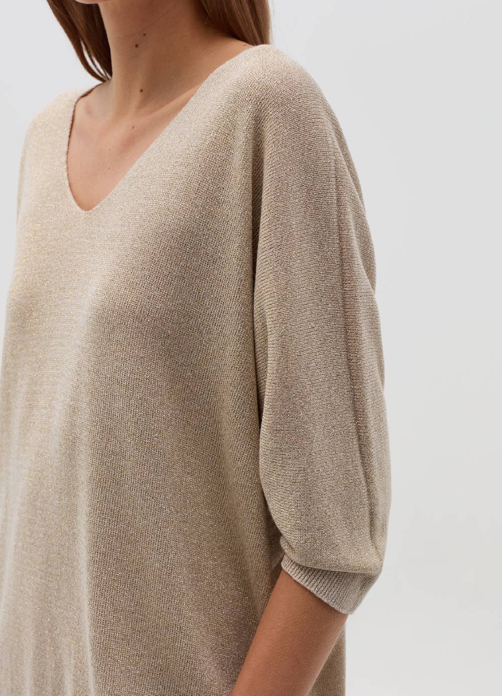 HYBRID Maglia in lurex con maniche a tre quarti Presa
