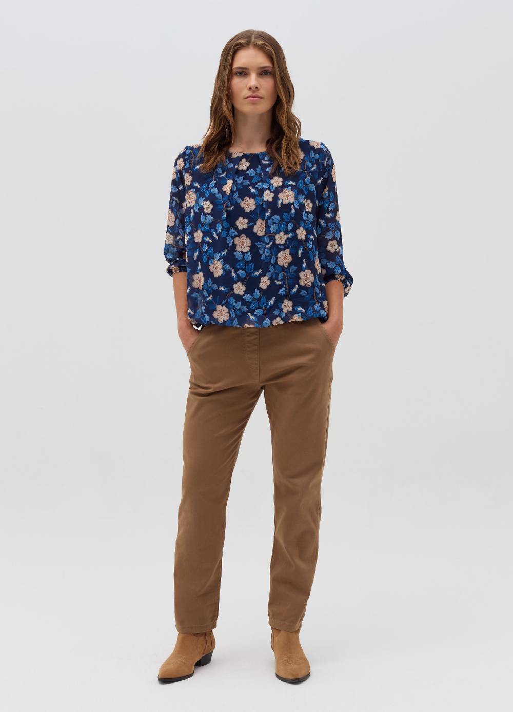 HYBRID Blusa floreale a maniche lunghe Vendita Calda